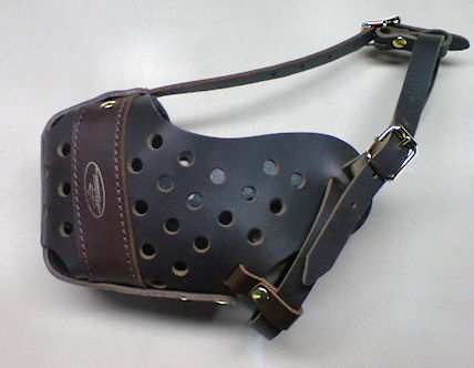 leather training dog muzzle, schutzhund leather dog muzzle-police muzzle