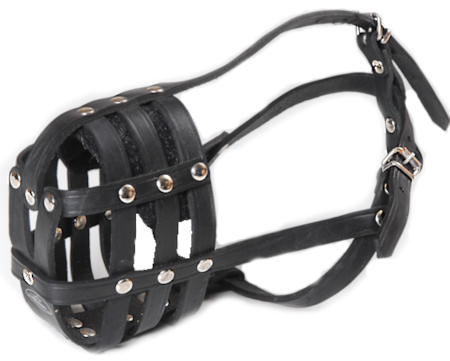 Leather dog muzzle for german shepherd
