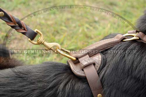 Leather German Shepherd Harness with Ring