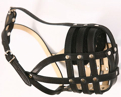 handmade leather padded dog muzzle for German Shepherd