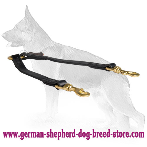 Leather German Shepherd Coupler Stitched for Durability