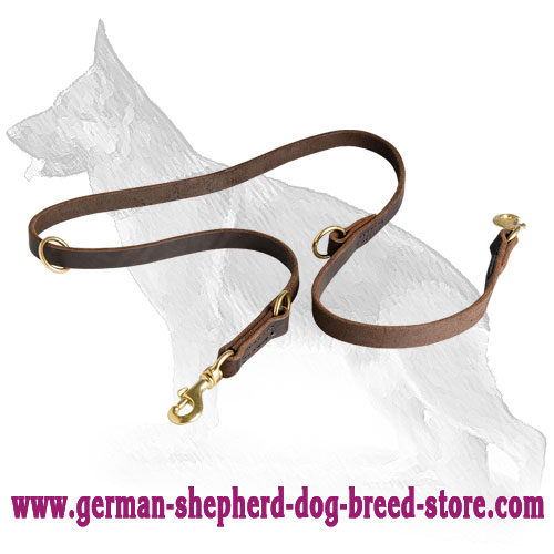 Leather German Shepherd Leash for Multifunctional Use