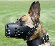 Military Dog Muzzle - Training leather dog muzzle for Shepherd