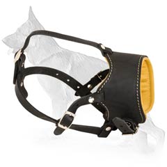 Comfortable Nappa Padded Muzzle For Your German  Shepherd
