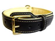 Royal Nappa Padded Hand Made Leather Dog Collar - code: C443