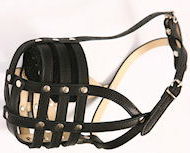 Padded leather Super Ventilation dog muzzle for Shepherd