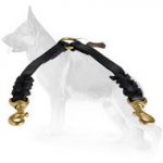 Braided Leather German Shepherd Coupler Leash for Walking 2 Dogs - Length 12 Inch