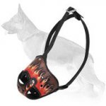 Mega Cool Deluxe Art Leather Dog Muzzle For German Shepherd
