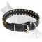 "Caterpillar" Leather German Shepherd Collar with Brass Studs