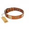 "Perfect Blend" FDT Artisan Tan Leather German Shepherd Collar 1 1/2 inch (40 mm) wide