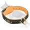 Nappa Padded Leather German Shepherd Collar with Braids and Oval Plates
