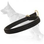 Exclusive Wide 2 Ply Leather Choke Dog Collar