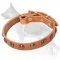 Leather German Shepherd Collar with Brass Half-Ball Studs