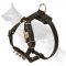 Leather German Shepherd Puppy Harness Decorated with Spikes