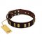 "Peace and Harmony" FDT Artisan Brown Leather German Shepherd Collar with Plates