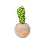 German Shepherd Hollow Rubber Ball With Nylon Rope 2 inches (5 cm) TT4