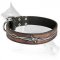 German Shepherd Leather Dog Collar Handpainted Barbed Wire