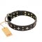 'A La Mode' FDT Artisan Handcrafted Black Leather German Shepherd Collar