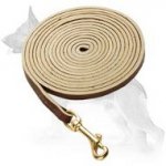 Long Leather German Shepherd Leash for Walking and Tracking