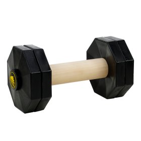 "Schutzhund Champion" 2 1/4 lbs (1000 g) Wooden Dog Training Dumbbell with Removable Plastic Weight Plates