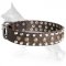 German Shepherd Leather Dog Collar Studds And Pyramids