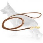 Handcrafted Round Leather German Shepherd Dog Leash for Dog Shows