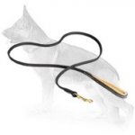 Stitched Leather German Shepherd Leash with Padded Handle