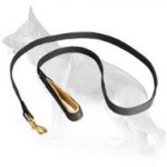 Leather German Shepherd Leash with Support Material on Handle