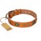 "Dandy Pet" FDT Artisan Handcrafted Tan Leather German Shepherd Collar