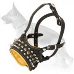 Royal Spiked Leather Dog Muzzle
