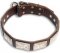 German Shepherd Leather Dog Collar Massive Plates with Nickel Covering
