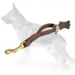 Leather German Shepherd Pull Tab Short Leash