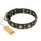 'Baroque Chic' FDT Artisan Studded Black Leather German Shepherd Dog Collar
