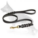 13 mm Leather German Shepherd Leash with Braids