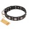 FDT Artisan 'Vintage Necklace' Studded Leather Dog Collar - 1 1/2 inch (40mm) wide