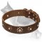 Classy Camomile Design Full Grain Selected Leather Collar