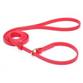 Durable Red Biothane German Shepherd Leash and Collar Combo
