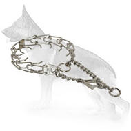 Durable Chrome Plated Pinch Prong Collar with Swivel and Snap Hook - 1/11 inch (2.25 mm)