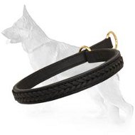 Exclusive Wide 2 Ply Leather Choke Dog Collar
