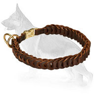 Braided Leather German Shepherd Choke Collar