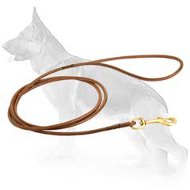 Handcrafted Round Leather German Shepherd Dog Leash for Dog Shows