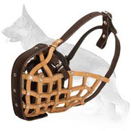 Leather Basket Dog Muzzle For German Shepherd Training