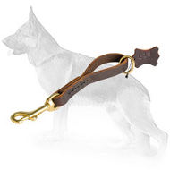 Leather German Shepherd Pull Tab Short Leash