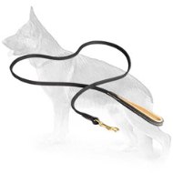 Stitched Leather German Shepherd Leash with Padded Handle