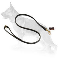 Handcrafted Leather German Shepherd Leash with Brass Hardware