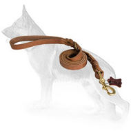 Upgraded Quality Leather German Shepherd Leash with Braids