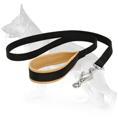 Nylon German Shepherd Leash with Nappa Padded Handle
