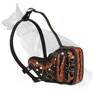 Magma Painted Leather German Shepherd Muzzle