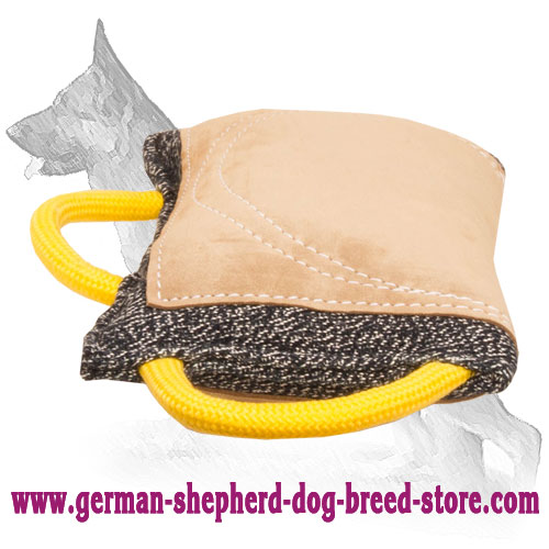 French Linen and Leather Dog Bite Pad for German Shepherd German Shepherd Bite Pad Made of French Linen and Leather