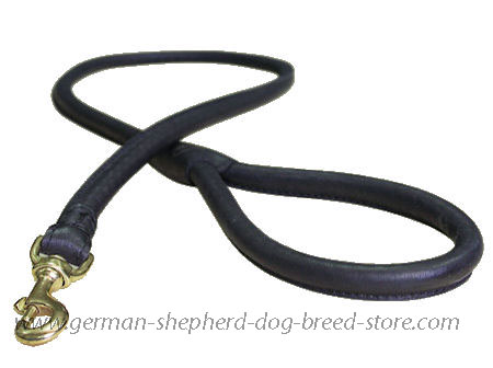 Matching Rolled Leather Dog Lead for German Shepherd